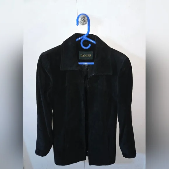 DANIER LEATHER Black Suede Women's Jacket - Picture 2 of 2